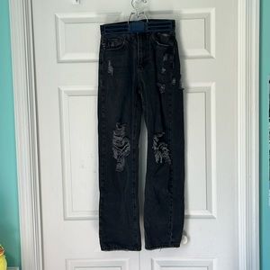 women’s black ripped jeans